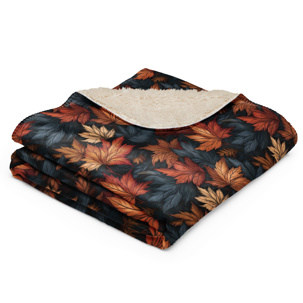 Fall Leaves Sherpa Blanket