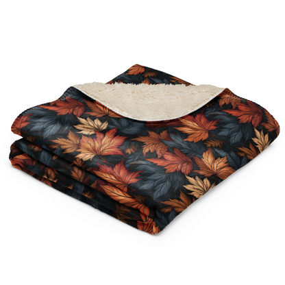 Fall Leaves Sherpa Blanket