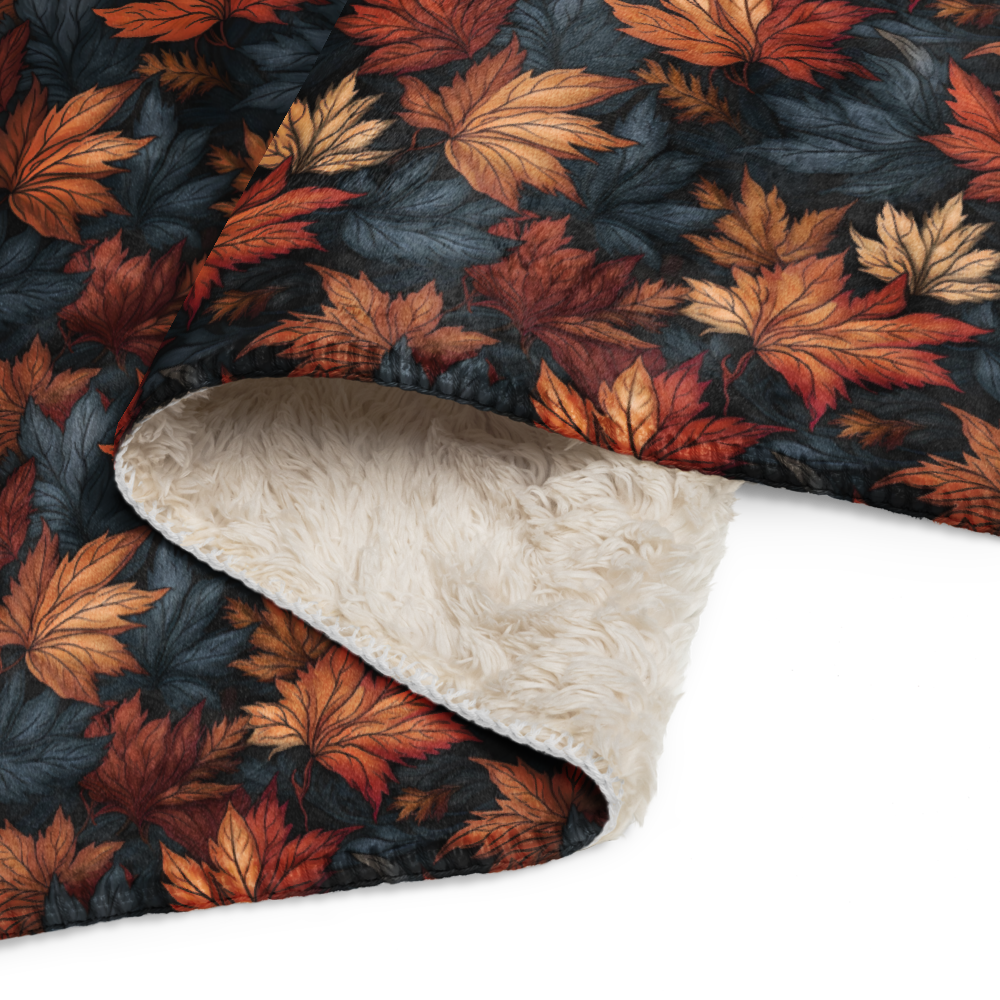 Fall Leaves Sherpa Blanket