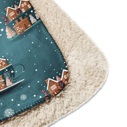 Gingerbread and Peppermint Sherpa Blanket