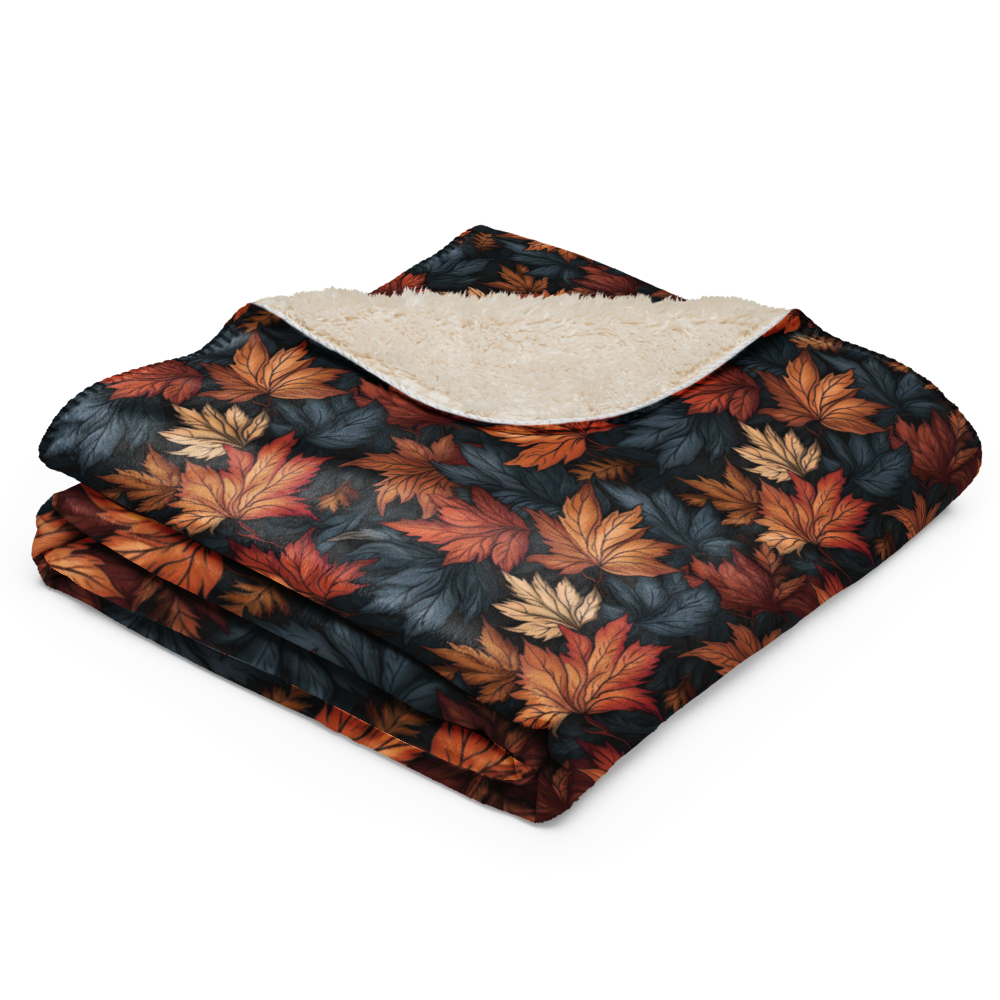 Fall Leaves Sherpa Blanket