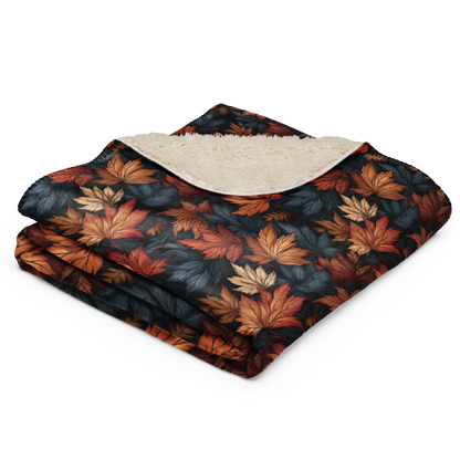 Fall Leaves Sherpa Blanket