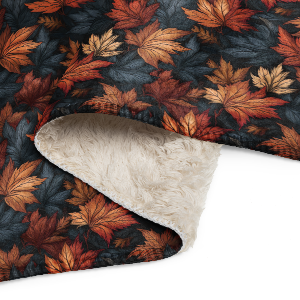 Fall Leaves Sherpa Blanket