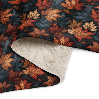 Fall Leaves Sherpa Blanket