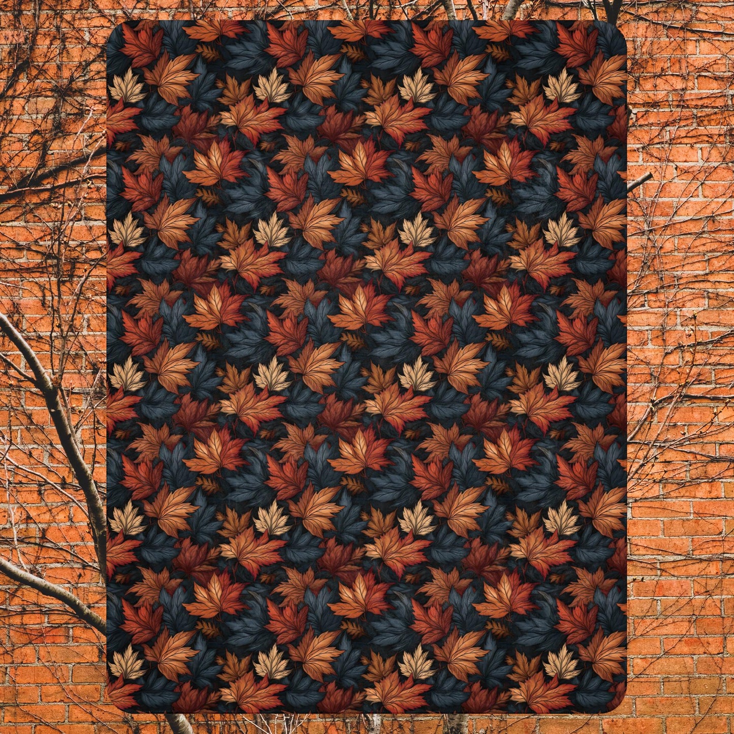 Fall Leaves Sherpa Blanket