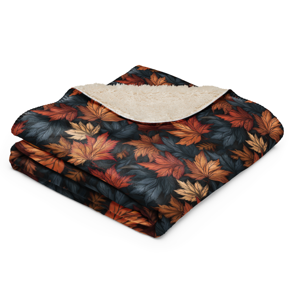 Fall Leaves Sherpa Blanket