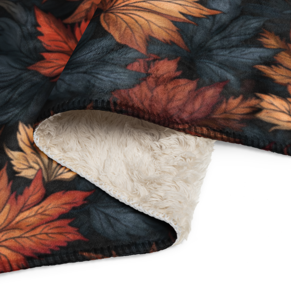 Fall Leaves Sherpa Blanket