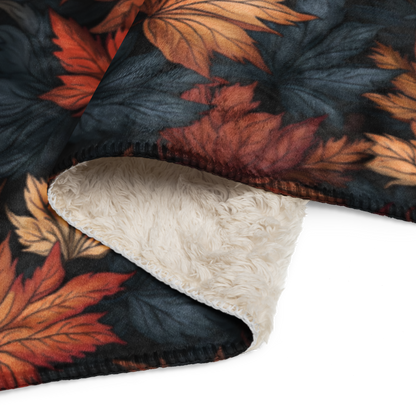 Fall Leaves Sherpa Blanket