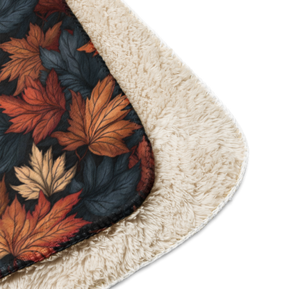 Fall Leaves Sherpa Blanket