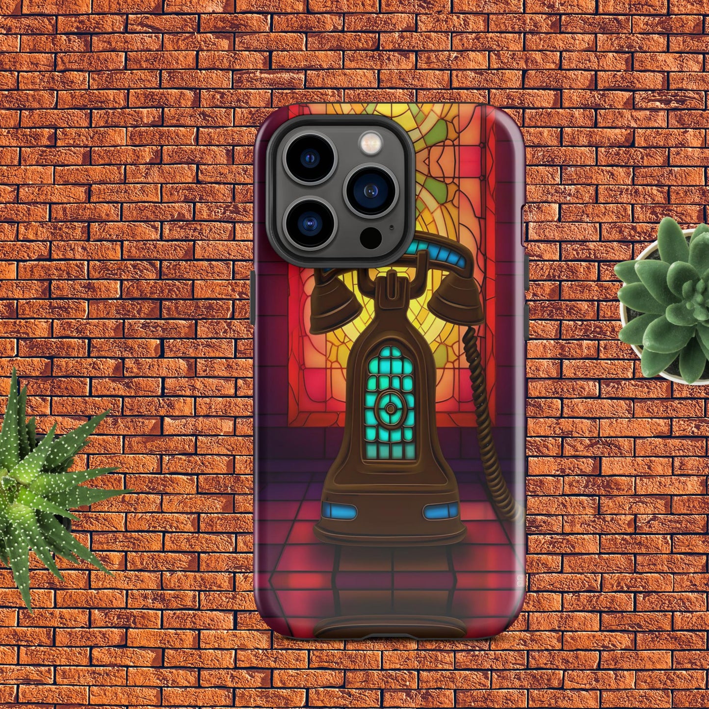 Retro Stained Glass Phone Tough Case for iPhone®