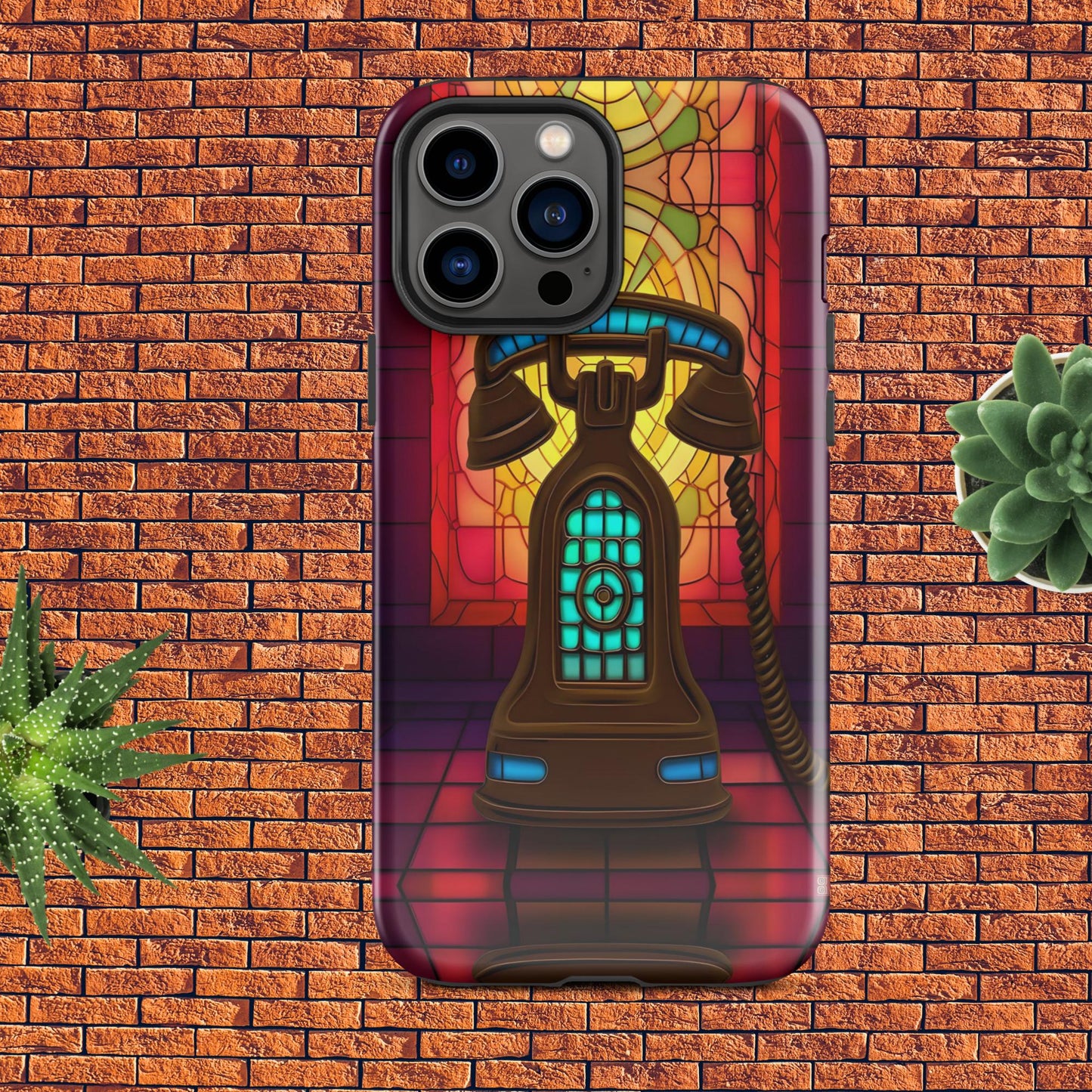 Retro Stained Glass Phone Tough Case for iPhone®