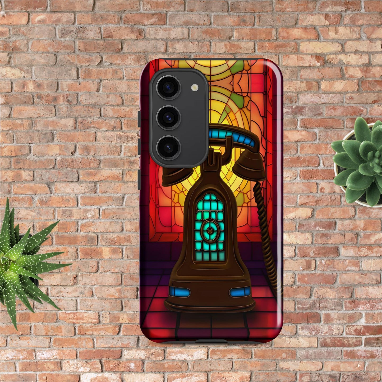 Retro Stained Glass Phone Tough case for Samsung®