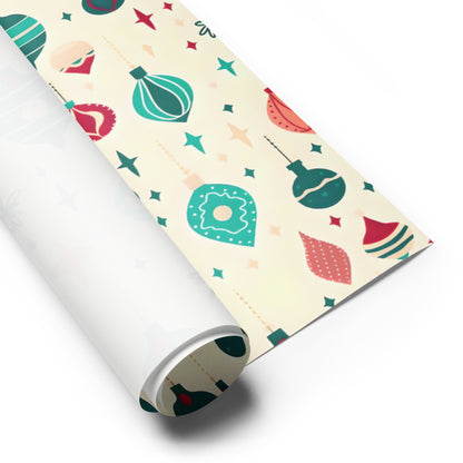 Retro Christmas Bulb Wrapping Paper Sheets - Set of 3