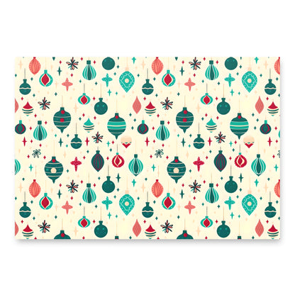 Retro Christmas Bulb Wrapping Paper Sheets - Set of 3