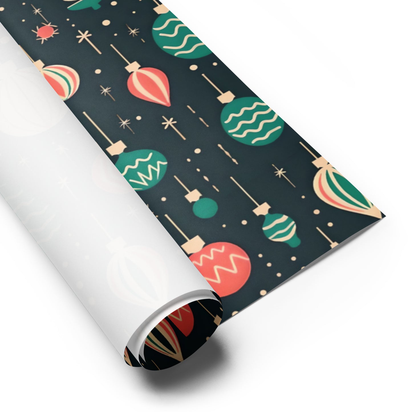 Retro Christmas Bulb Wrapping Paper Sheets - Set of 3