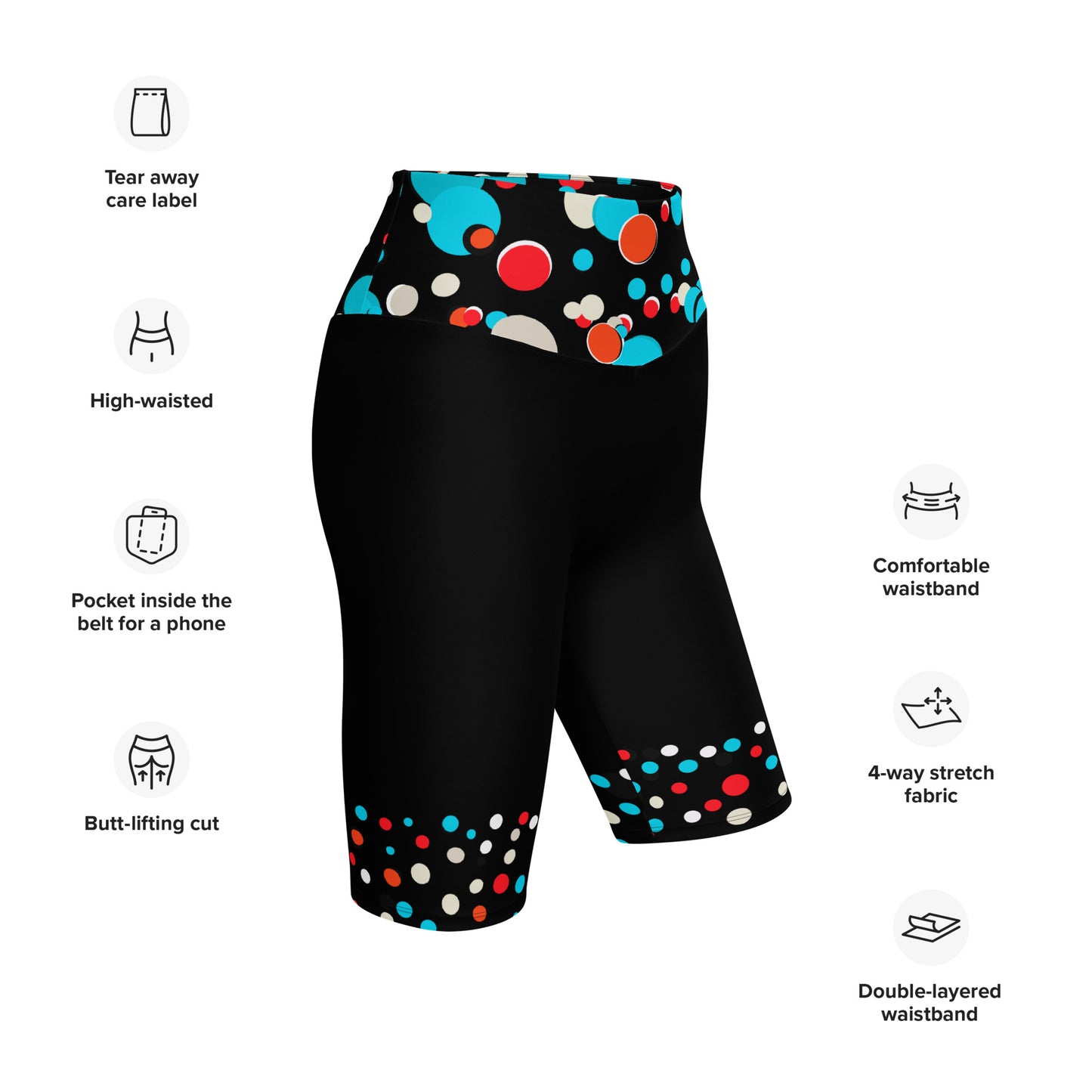 Pop Art Dots V-1 Biker Shorts with Pocket