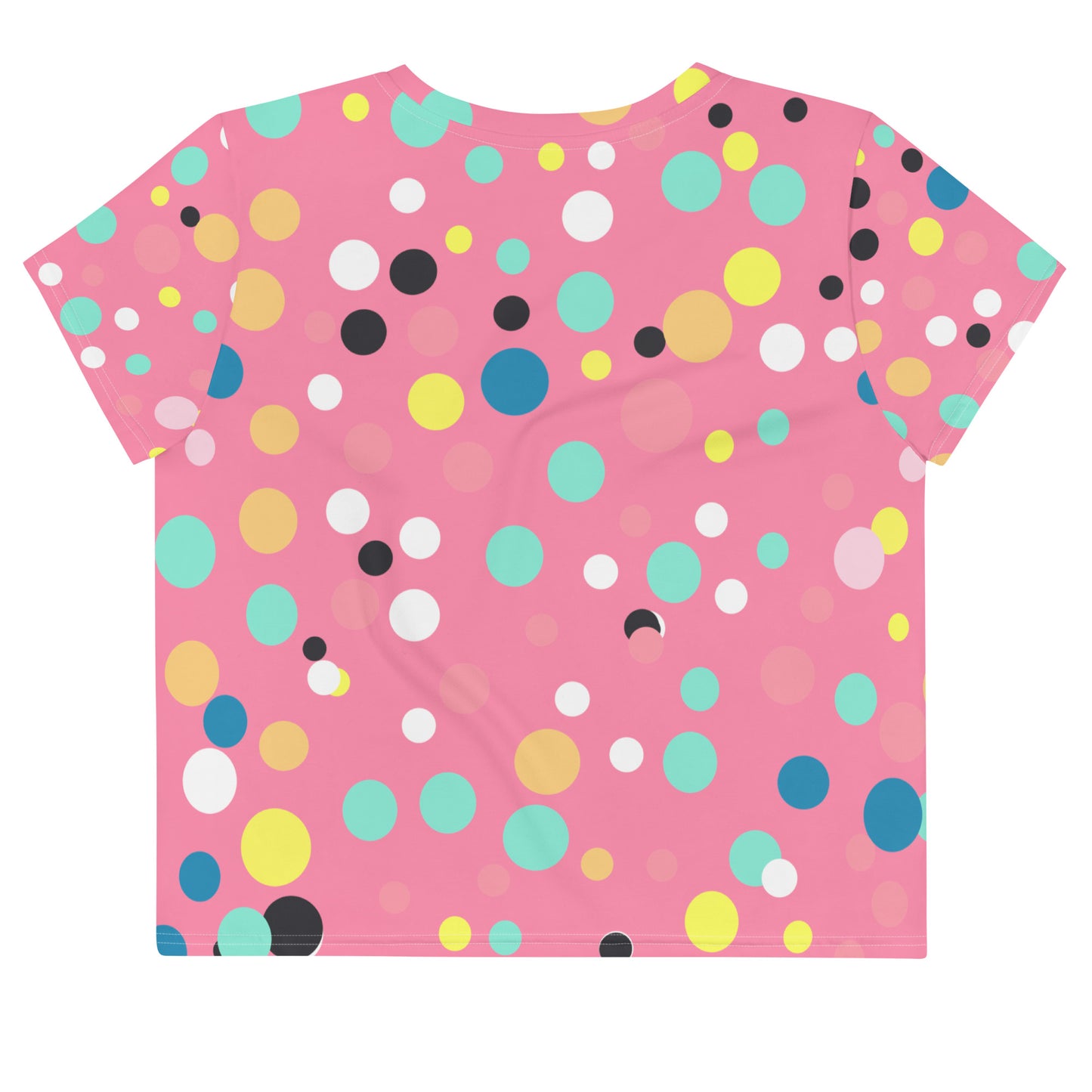 Pop Art Dots Faces Series All-Over Print Crop Tee V-2