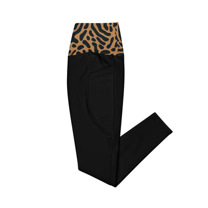 Tiger Print Crossover Leggings with Pockets