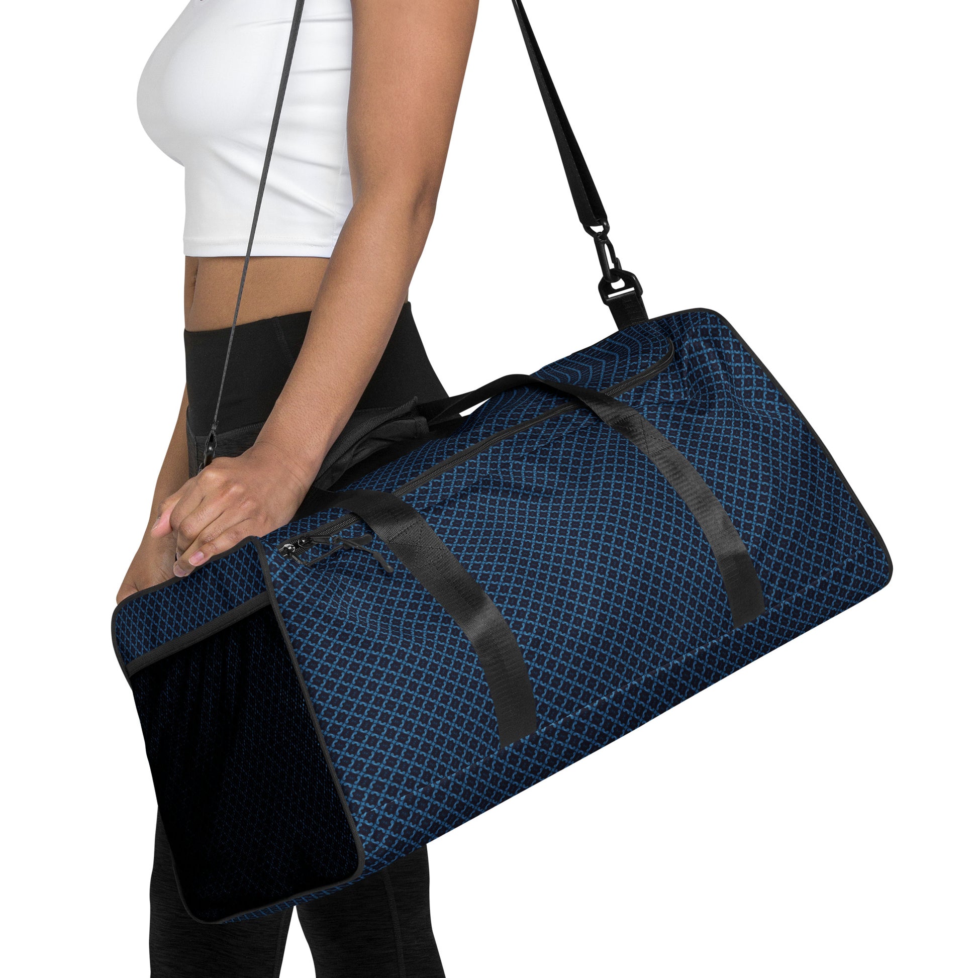 Blue Patterned Duffle bag - B.Niki Designs