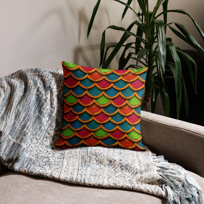 Colorful Crochet Print Pillow - B.Niki Designs