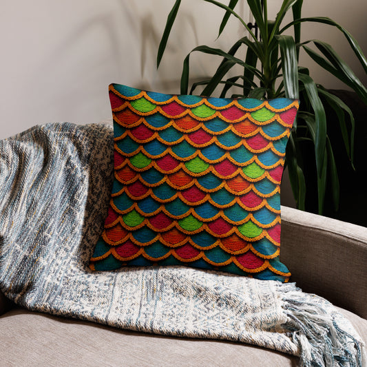 Colorful Crochet Print Pillow - B.Niki Designs