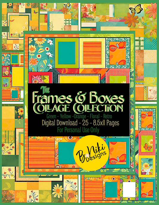 Frames & Boxes Digital Scrapbook Papers Collection