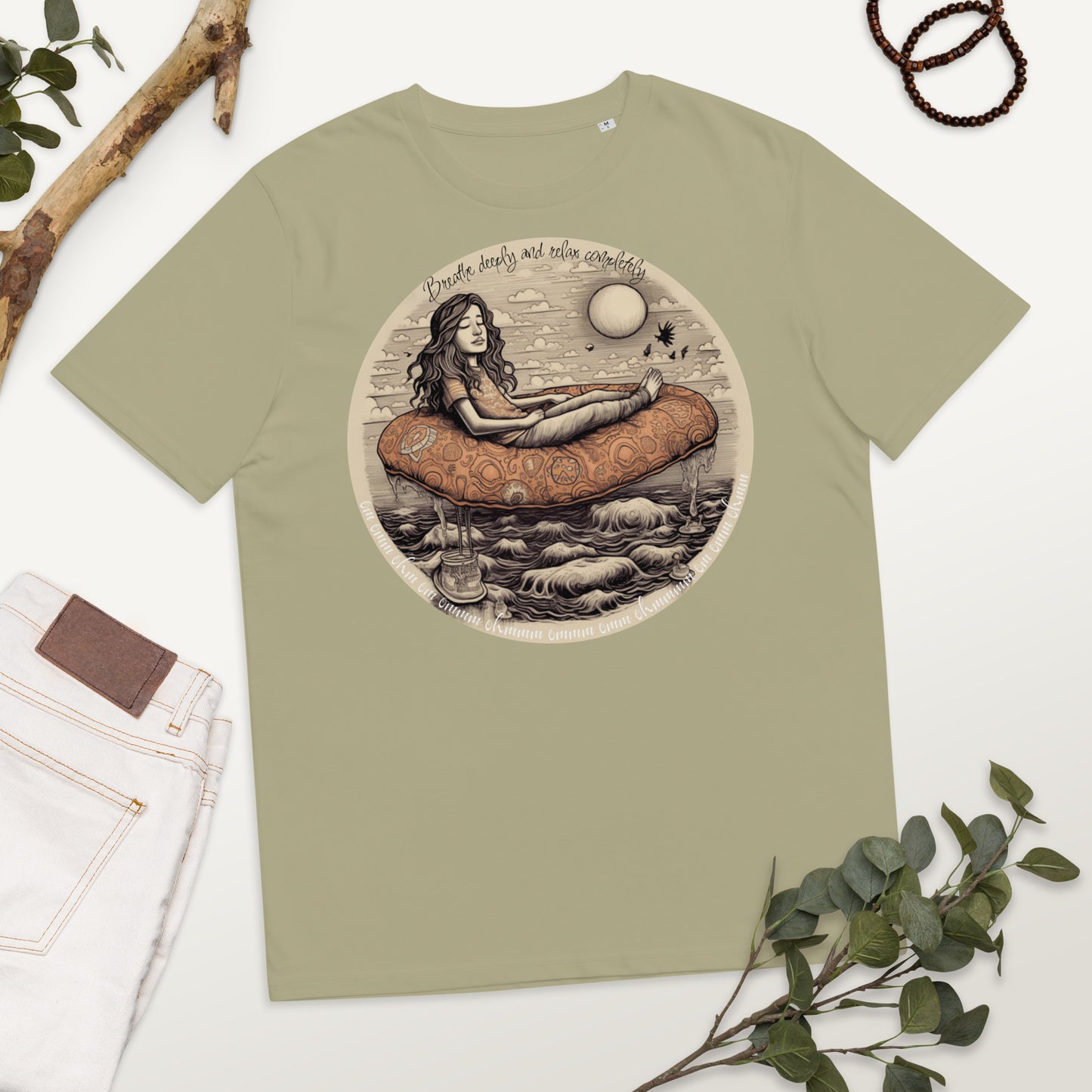 Breathe Deeply - Meditation Organic Cotton T-shirt - Unisex