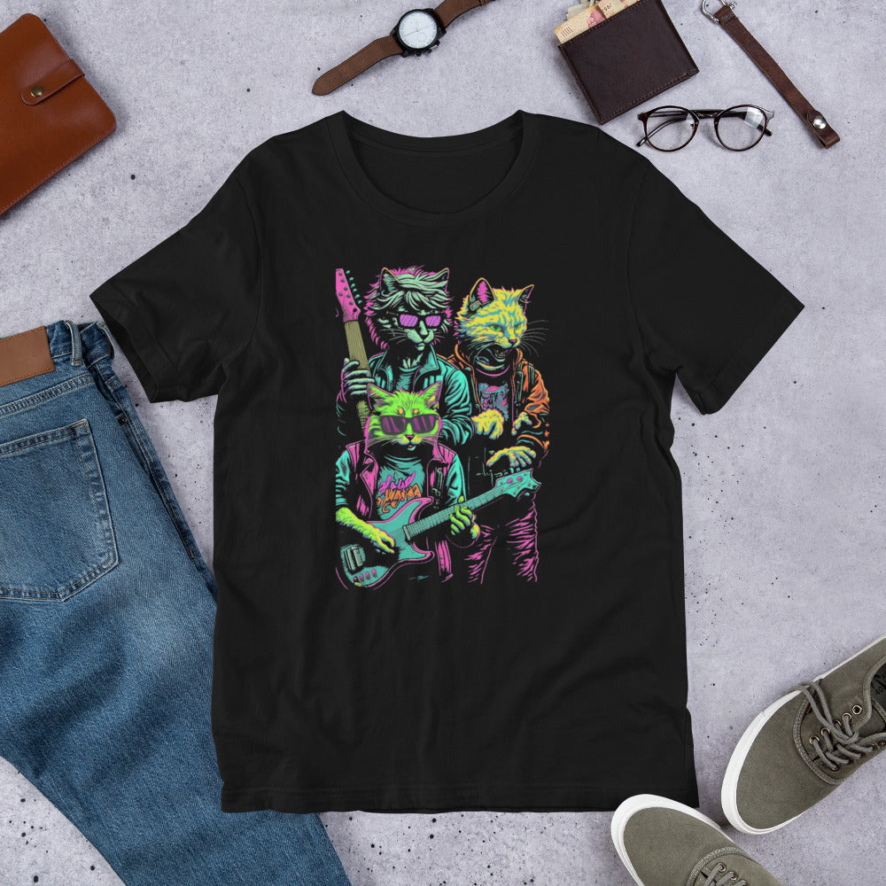 Pop-Art Cat Rock Band T-Shirt - B.Niki Designs