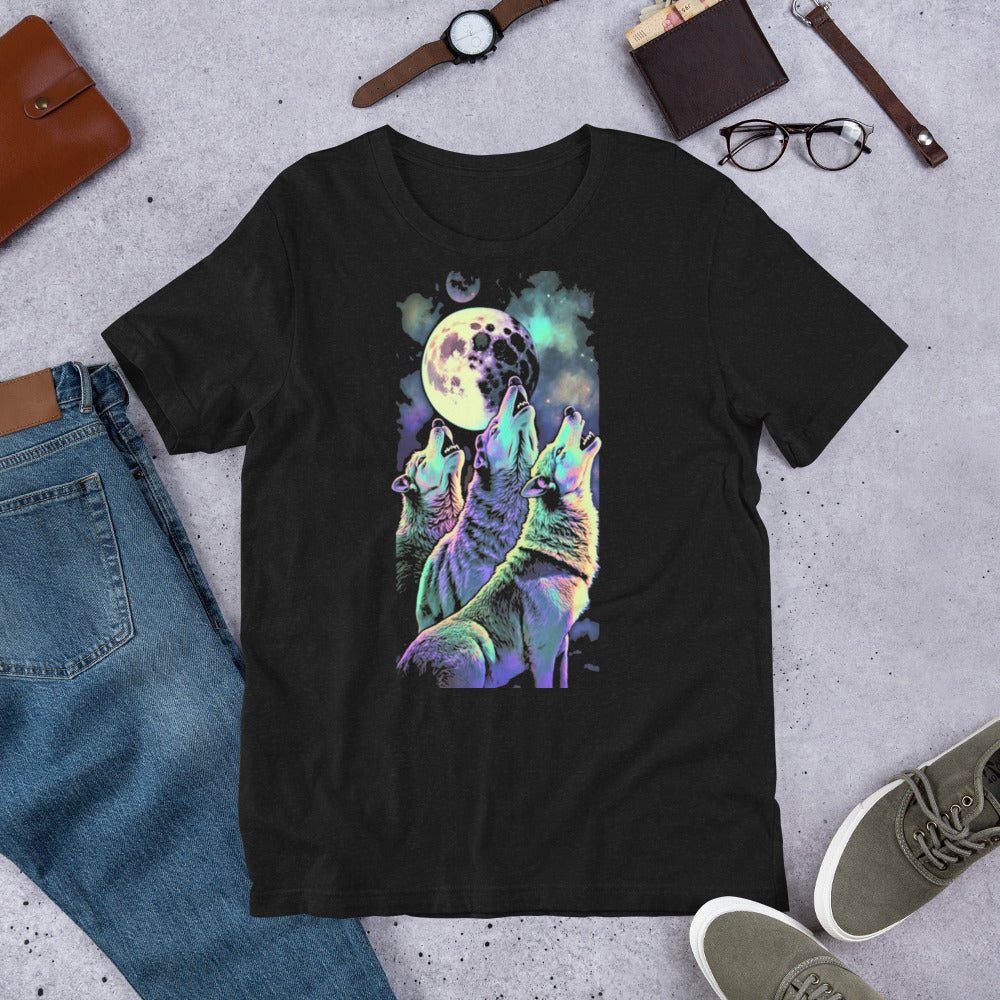 Pop-Art Wolves Howling at the Moon T-Shirt - B.Niki Designs
